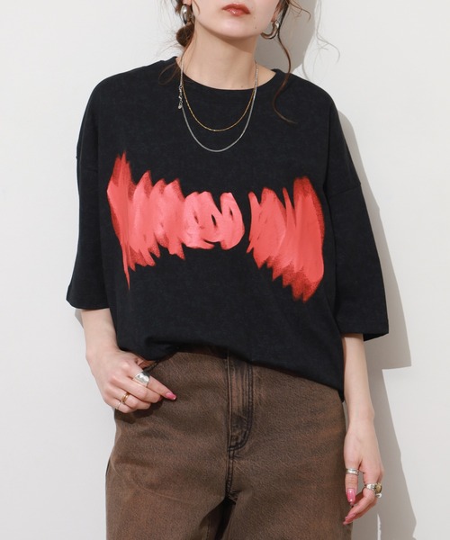 FUNALIVE（ファンアライブ）の「ヴィンテージ風 ワイドシルエットTシャツ（Tシャツ/カットソー・メンズ・ホワイト/ブラック/スミクロ/ブラウン系3/ブラウン系1/ブラウン系2/ブラック系2/ブラック系3/ブラック系その他3/ブラック系1/ダークネイビー/ブラック系その他2/ブラック系その他/ブラック系4/ブラック系その他4/ネイビー系1/ブラウン系4・M/LL/L）」の9枚目の写真
