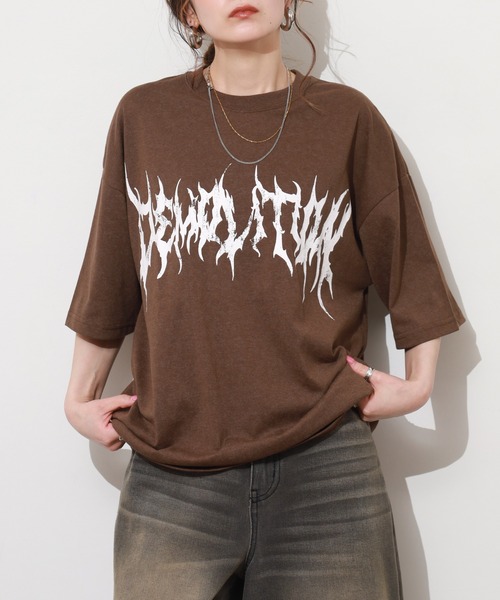 FUNALIVE（ファンアライブ）の「ヴィンテージ風 ワイドシルエットTシャツ（Tシャツ/カットソー・メンズ・ホワイト/ブラック/スミクロ/ブラウン系3/ブラウン系1/ブラウン系2/ブラック系2/ブラック系3/ブラック系その他3/ブラック系1/ダークネイビー/ブラック系その他2/ブラック系その他/ブラック系4/ブラック系その他4/ネイビー系1/ブラウン系4・M/LL/L）」の14枚目の写真