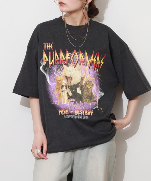 FUNALIVE（ファンアライブ）の「ヴィンテージ風 ワイドシルエットTシャツ（Tシャツ/カットソー・メンズ・ホワイト/ブラック/スミクロ/ブラウン系3/ブラウン系1/ブラウン系2/ブラック系2/ブラック系3/ブラック系その他3/ブラック系1/ダークネイビー/ブラック系その他2/ブラック系その他/ブラック系4/ブラック系その他4/ネイビー系1/ブラウン系4・M/LL/L）」の3枚目の写真