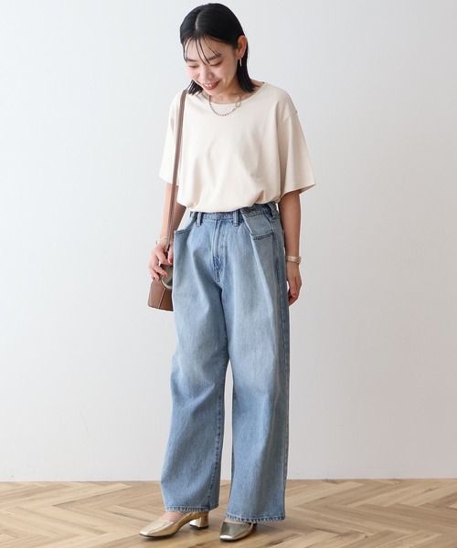 AMERICAN HOLIC（アメリカンホリック）の「バックスリットTシャツ（Tシャツ/カットソー・レディース・ブルー系その他7/ブラック/ライトベージュ/チャコールグレー/オフホワイト・L/M）」の8枚目の写真