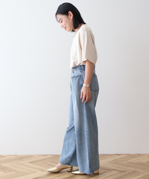 AMERICAN HOLIC（アメリカンホリック）の「バックスリットTシャツ（Tシャツ/カットソー・レディース・ブルー系その他7/ブラック/ライトベージュ/チャコールグレー/オフホワイト・L/M）」の9枚目の写真