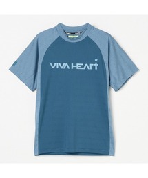 【VIVA HEART/GOLF】パターンメッシュアスレチック半袖モックネックシャツ