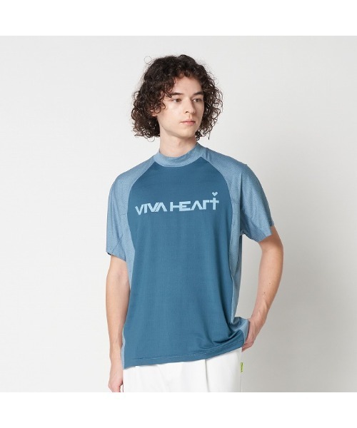 VIVA HEART(ビバハート)の「【VIVA HEART/GOLF】パターンメッシュアスレチック半袖モックネックシャツ(シャツ/ブラウス・メンズ・ライトグリーン・50)」の7枚目の写真