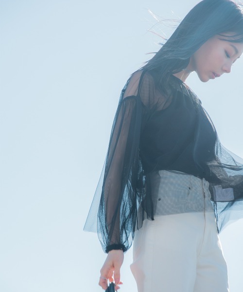 Petitjo（プッチージョ）の「小さいサイズ　チュールシアートップス　低身長さん・小柄女性（Tシャツ/カットソー・レディース・ブラック・PS/PM）」の20枚目の写真