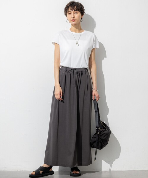 23区(ニジュウサンク)の「【汗じみ防止/速乾性】フレンチスリーブ IT Tシャツ(Tシャツ/カットソー・レディース・ホワイト系/ダークブラウン系/ベージュ系/スカイブルー系/ライトオレンジ系・38)」の9枚目の写真