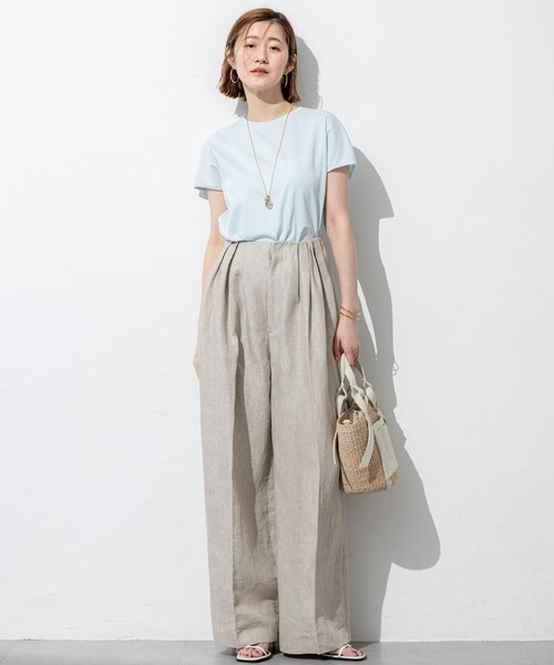 23区(ニジュウサンク)の「【汗じみ防止/速乾性】フレンチスリーブ IT Tシャツ(Tシャツ/カットソー・レディース・ホワイト系/ダークブラウン系/ベージュ系/スカイブルー系/ライトオレンジ系・38)」の18枚目の写真