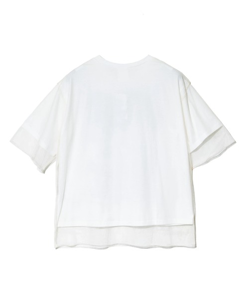 ScoLar（スカラー）の「ScoLar/スカラー　ヒストリー柄 チュール重ねTEE（Tシャツ/カットソー・レディース・ホワイト/ブラック・FREE）」の11枚目の写真