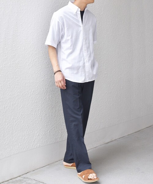 SHIPS any(シップス エニィ)の「SHIPS any: BEZ TEXTILE マルチカラー ストライプ/ソリッド ボタンダウン ショートスリーブ シャツ◇(シャツ/ブラウス・メンズ・ピンク/グリーン/ホワイト/ブルー・X-LARGE/LARGE/MEDIUM/SMALL)」の6枚目の写真