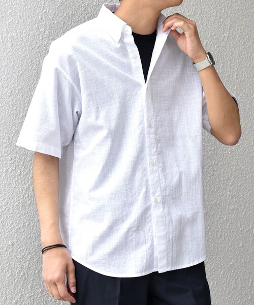 SHIPS any(シップス エニィ)の「SHIPS any: BEZ TEXTILE マルチカラー ストライプ/ソリッド ボタンダウン ショートスリーブ シャツ◇(シャツ/ブラウス・メンズ・ピンク/グリーン/ホワイト/ブルー・X-LARGE/LARGE/MEDIUM/SMALL)」の9枚目の写真