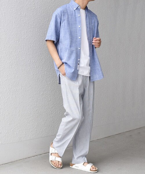 SHIPS any(シップス エニィ)の「SHIPS any: BEZ TEXTILE マルチカラー ストライプ/ソリッド ボタンダウン ショートスリーブ シャツ◇(シャツ/ブラウス・メンズ・ピンク/グリーン/ホワイト/ブルー・X-LARGE/LARGE/MEDIUM/SMALL)」の21枚目の写真