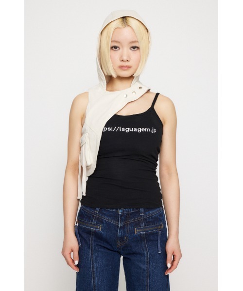 LAGUA GEM(ラグアジェム)の「HOODIE DESIGN ベスト(ベスト・レディース・ブラウン/オフホワイト・FREE)」の16枚目の写真