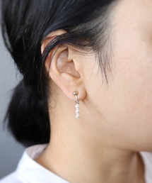 KAM.accessory/サージカルステンレス316L/金属アレルギー対応/3連パールイヤリング