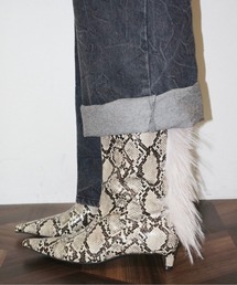 musubore（ムスボレ）の「fur pointed toe boots / ポインテッドトゥファーブーツ（ブーツ）」