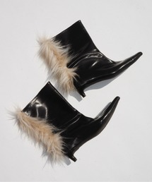 musubore（ムスボレ）の「fur pointed toe boots / ポインテッドトゥファーブーツ（ブーツ）」