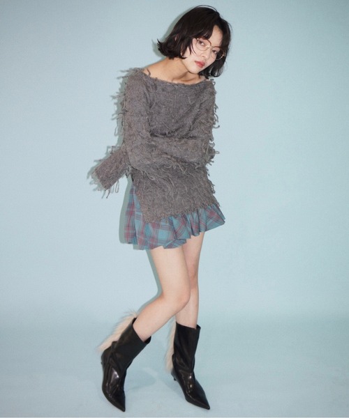 musubore（ムスボレ）の「fur pointed toe boots / ポインテッドトゥ