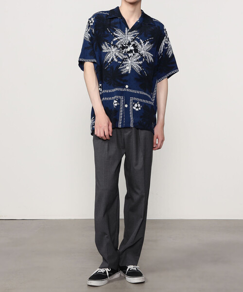 【NOMA t.d】Bshop別注 EMBROIDEREDオープンカラーシャツ セール】NOMARHYTHM TEXTILE | 〈別注〉オープンカラー 半袖