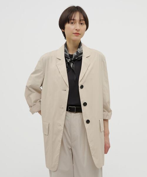 MARGARET HOWELL(マーガレットハウエル)の「WASHED COTTON POPLIN JACKET(テーラードジャケット・レディース・ブラック/ホワイト系その他3・1/2)」の1枚目の写真