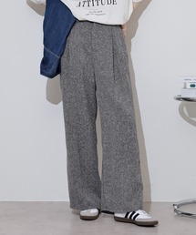 ミックスツイードタックパンツ