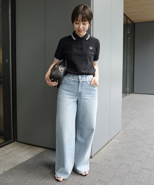 FRED PERRY(フレッドペリー)の「FRED PERRY/フレッドペリー TWIN TIPPED SHIRT G3600(ポロシャツ・レディース・ホワイト/グリーン/ブラック・FREE)」の4枚目の写真