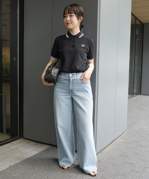 FRED PERRY(フレッドペリー)の「FRED PERRY/フレッドペリー TWIN TIPPED SHIRT G3600(ポロシャツ・レディース・ホワイト/グリーン/ブラック・FREE)」の5枚目の写真