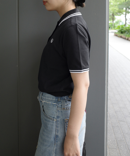 FRED PERRY(フレッドペリー)の「FRED PERRY/フレッドペリー TWIN TIPPED SHIRT G3600(ポロシャツ・レディース・ホワイト/グリーン/ブラック・FREE)」の9枚目の写真