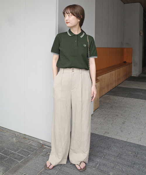 FRED PERRY(フレッドペリー)の「FRED PERRY/フレッドペリー TWIN TIPPED SHIRT G3600(ポロシャツ・レディース・ホワイト/グリーン/ブラック・FREE)」の12枚目の写真