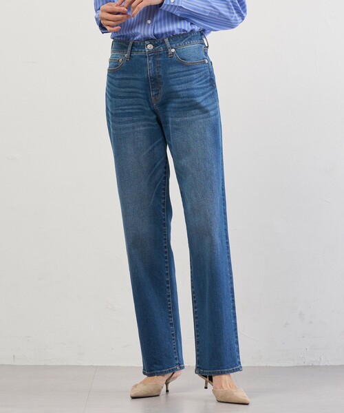 J.PRESS(ジェイプレス)の「【洗える】BASIC STRETCH DENIM ボーイフィット デニム(デニムパンツ・レディース・ホワイト系/ダルブルー系/スカイブルー系/ネイビー系・7/13/11/9)」の4枚目の写真