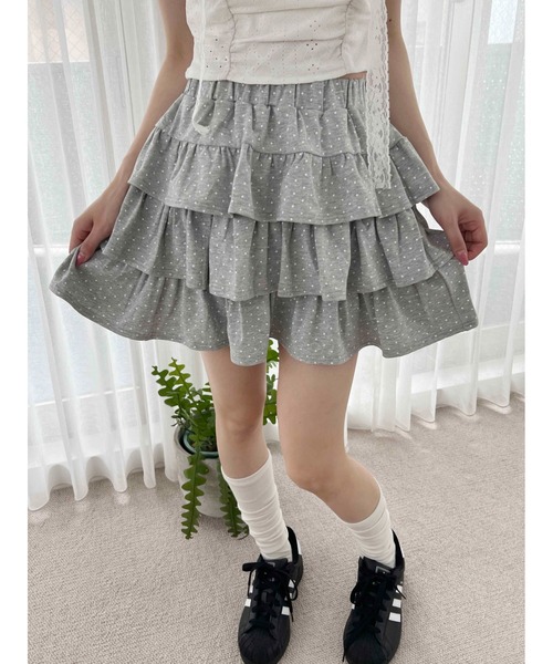 PHILLY(フィリー)の「ドットティアードミニスカート(スカート・レディース・グレー/ブラック/ホワイト・FREE)」の18枚目の写真