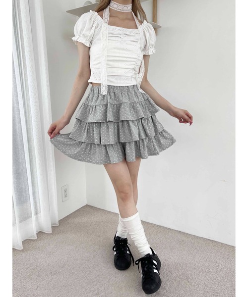 PHILLY(フィリー)の「ドットティアードミニスカート(スカート・レディース・グレー/ブラック/ホワイト・FREE)」の19枚目の写真