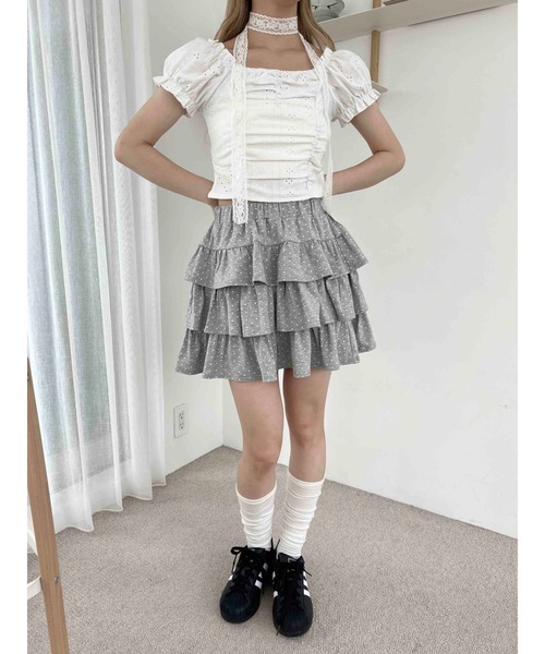 PHILLY(フィリー)の「ドットティアードミニスカート(スカート・レディース・グレー/ブラック/ホワイト・FREE)」の20枚目の写真