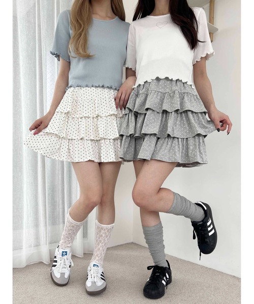 PHILLY(フィリー)の「ドットティアードミニスカート(スカート・レディース・グレー/ブラック/ホワイト・FREE)」の21枚目の写真