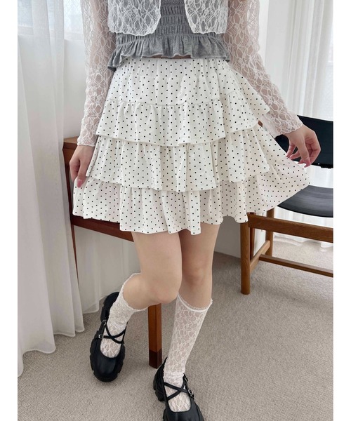 PHILLY(フィリー)の「ドットティアードミニスカート(スカート・レディース・グレー/ブラック/ホワイト・FREE)」の8枚目の写真