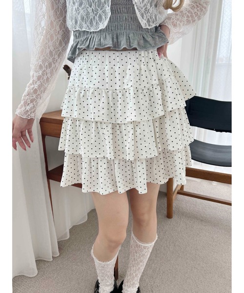 PHILLY(フィリー)の「ドットティアードミニスカート(スカート・レディース・グレー/ブラック/ホワイト・FREE)」の10枚目の写真