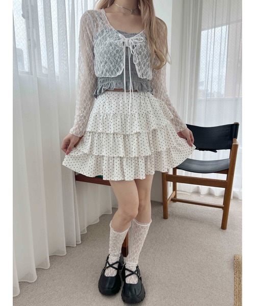 PHILLY(フィリー)の「ドットティアードミニスカート(スカート・レディース・グレー/ブラック/ホワイト・FREE)」の11枚目の写真