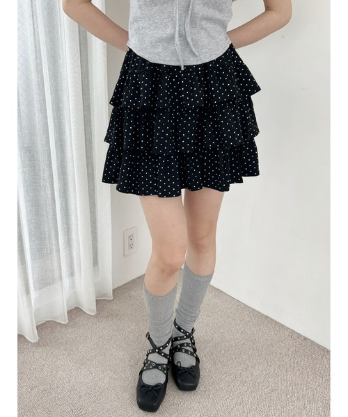 PHILLY(フィリー)の「ドットティアードミニスカート(スカート・レディース・グレー/ブラック/ホワイト・FREE)」の13枚目の写真