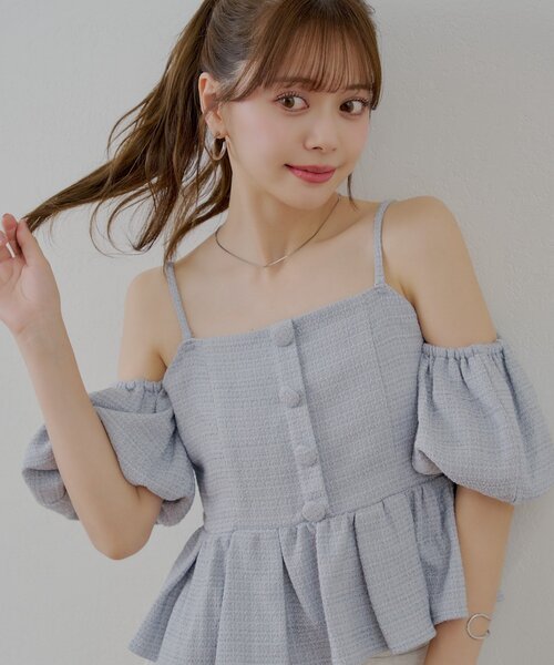 Chico（チコ）の「【新色追加/マルチway】ツイードオフショル