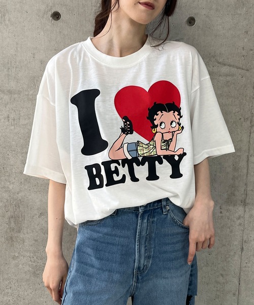 セール】BETTY BOOPハートプリントTシャツ（Tシャツ/カットソー