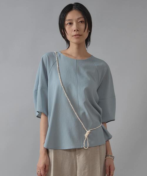Liesse(リエス)の「コクーンスリーブ切り替えブラウス(シャツ/ブラウス・レディース・アイボリー/スミクロ/サックスブルー・FREE)」の3枚目の写真