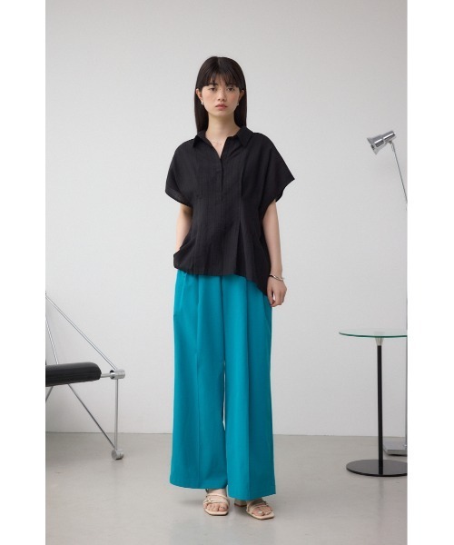 AZUL by moussy（アズールバイマウジー）の「C/T撥水タックワイドパンツ（スラックス・レディース・ブルー/ブラック/ライトベージュ・SMALL/MEDIUM）」の15枚目の写真