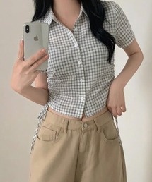 サイドシェーリングチェックシャツ