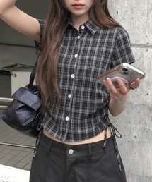 サイドシェーリングチェックシャツ