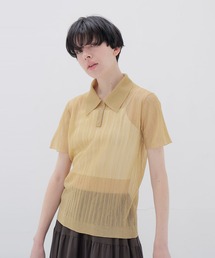 shiny sheer random rib POLO(シャイニーシアーランダムリブポロ)