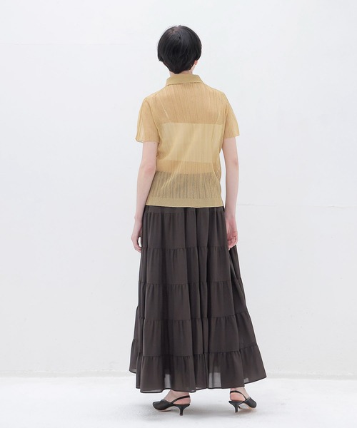 DRESSLAVE(ドレスレイブ)の「shiny sheer random rib POLO(シャイニーシアーランダムリブポロ)(ポロシャツ・レディース・ゴールド・38)」の9枚目の写真