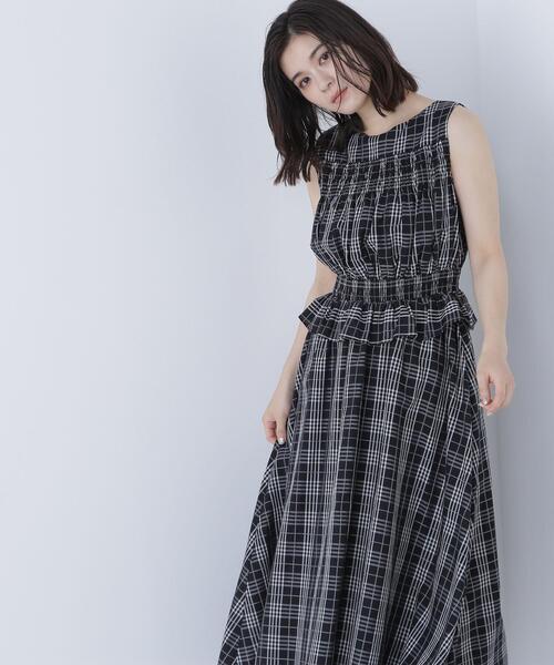 NATURAL BEAUTY BASIC(ナチュラルビューティーベーシック)の「◇モノトーンチェックワンピース(ワンピース・レディース・ホワイト系その他/ブラック系その他・SMALL/MEDIUM/P/S)」の2枚目の写真