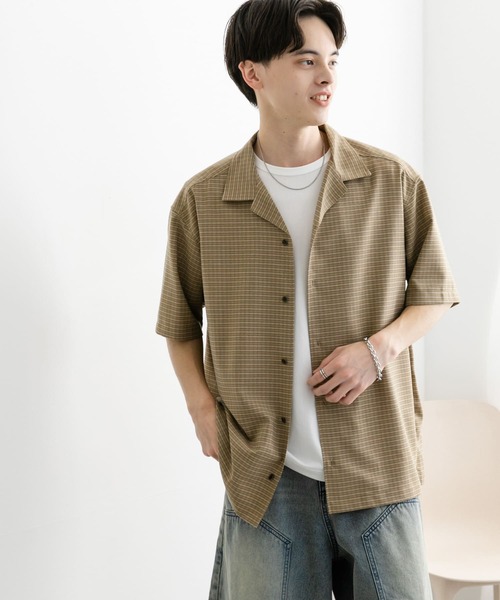 ＜6(ROKU)＞チェック オープンカラー ショートスリーブ シャツ 6(ROKU)＞チェック オープンカラー ショートスリーブ シャツ