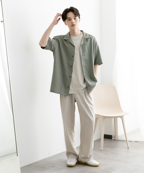 CULLNI ジップフロントオープンカラーショートスリーブシャツ 23ss CULLNI ジップフロントオープンカラーショートスリーブシャツ