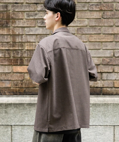 ＜6(ROKU)＞チェック オープンカラー ショートスリーブ シャツ 6(ROKU)＞チェック オープンカラー ショートスリーブ シャツ