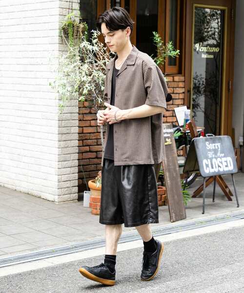 SENSE OF PLACE by URBAN RESEARCH(センスオブプレイスバイアーバンリサーチ)の「グレンチェックオープンカラーショートスリーブシャツ(シャツ/ブラウス・メンズ・オレンジ/グリーン/ブラック・MEDIUM/LARGE)」の12枚目の写真