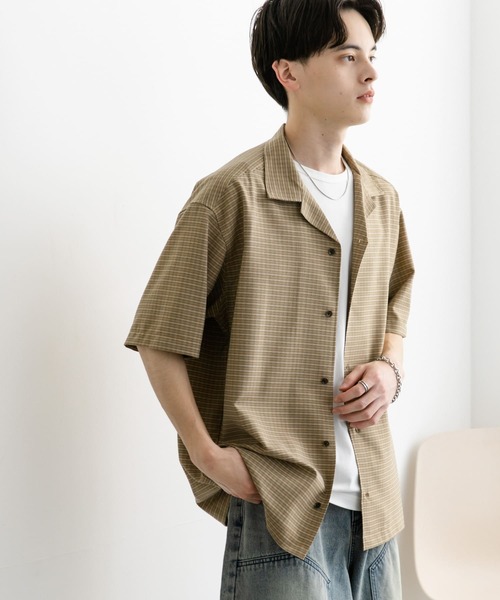 SENSE OF PLACE by URBAN RESEARCH(センスオブプレイスバイアーバンリサーチ)の「グレンチェックオープンカラーショートスリーブシャツ(シャツ/ブラウス・メンズ・オレンジ/グリーン/ブラック・MEDIUM/LARGE)」の14枚目の写真