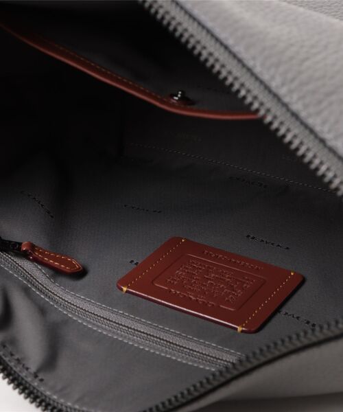COACH グレー メッセンジャーバッグ/ サフィアーノレザー トップ ジップ メッセンジャー バッグ（メッセンジャーバッグ